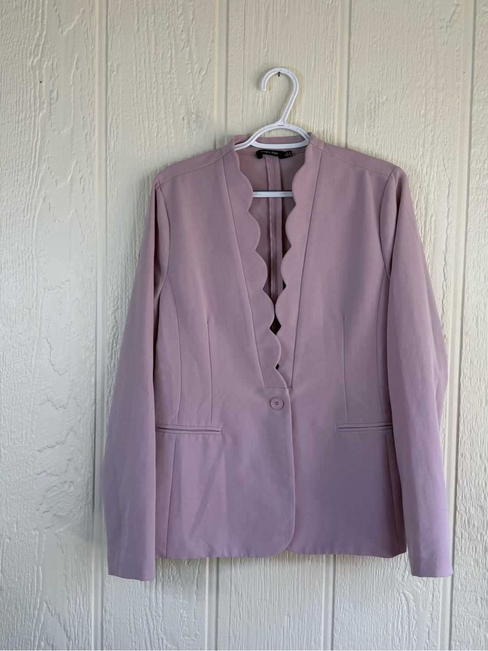 Doe & Rae Lavender Scallop-Edge Blazer